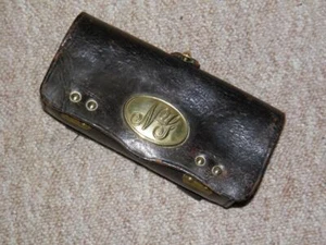 Victorian Leather Cartridge Pouch - Fraziers Patient National Guards - Picture 1 of 10