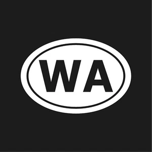 Washington WA initials Vinyl Decal Window Oval WA Laptop Sticker - Imagen 1 de 12