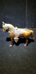 Vintage Metal Horse Statue Figurine 2.5” Tall cooper/ brass Western Saddle Decor - Picture 1 of 5