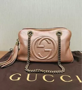 Gucci Shoulder Bag Soho Pink Leather with card chain shoulder bag good condition - Picture 1 of 12