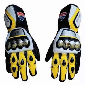 DUCATI Biker Motorcycle Racing Leather Gloves Motorbike Leather Riding Gloves CE - Picture 1 of 2
