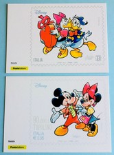 PAPERINO e TOPOLINO Disney CARTOLINE 'SAN VALENTINO' Poste Italiane 2020 - NUOVE