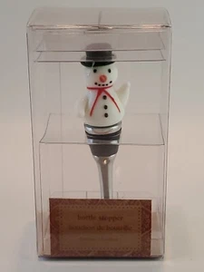 Pier 1 Pier One Imports Tappo bottiglia vino pupazzo di neve Natale - Foto 1 di 12