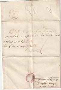 1838 STAMPS & TAXES LETTER CH TREVOR TO BATES EGERTON KENT 'OPENED BY MISTAKE' - Picture 1 of 2