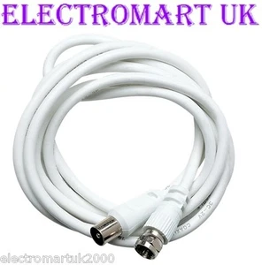 F TYPE PLUG SKY SATELLITE VIRGIN TO MALE COAX CONNECTOR LEAD CABLE 1.5M - Picture 1 of 1