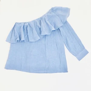NUEVA CON ETIQUETAS LOFT Mujer $54.50 Chambray Blusa de Hombro, Azul Noble_Talla S_M_L - Imagen 1 de 7