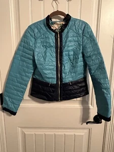 Finity Turquoise Light-Weight Quilted Cropped Jacket. Size 10. New with Tags! - Picture 1 of 12