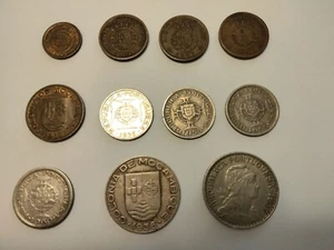 Portugese Mozambique Misc.Lot of 11 USED Coins 1935 thru 1960 - Picture 1 of 7