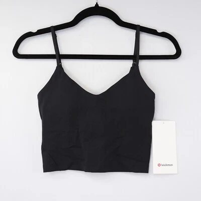 Camiseta sin mangas Lululemon para mujer Alineada recortada cami cuello en V Nulu negra copa talla nueva con etiquetas Foto 1 de 4
