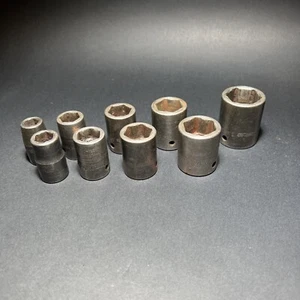 SNAP-ON 1/2" DRIVE 6-Point SAE Shallow Impact Socket Set 7/16" - 1" - Picture 1 of 1