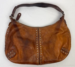 Michael Kors Handtasche kleine Schultertasche braun Leder mit Nieten Boho - Bild 1 von 7