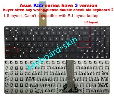 NEW for ASUS K55 K55A K55VD K55VM K55DR series laptop Keyboard black - Image 1 of 4