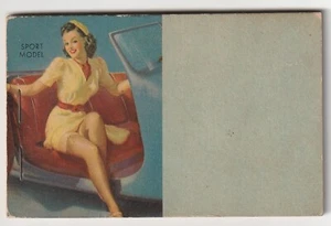 VINTAGE UNUSED 1944 POCKET NOTEPAD - CALENDAR - RISQUE GIRLIE - COLORED PAPER - Picture 1 of 7