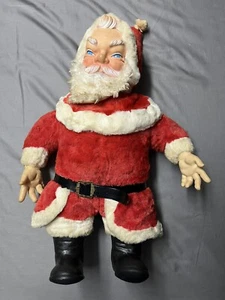 Vtg 1950's My Toy Christmas Santa Claus Push Rubber Face Hands Boot Ruston Style - Picture 1 of 23