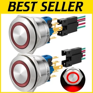 2 Stück Wasserdicht Drucktastenschalter 22 mm für Industrie IP67 - Bild 1 von 8