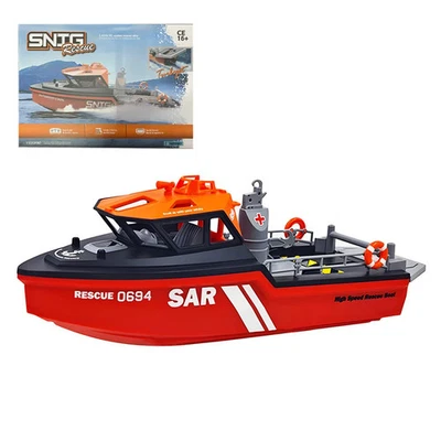 RC Rescue Boat High-Speed Remote Control Ship Waterproof RTR 1/32 Scale 8KM/H - Image 1 of 4