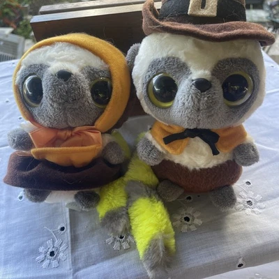 YooHoo & Friends Plush Bush Babies Stuffed Animals Lemurs Thanksgiving Pilgrims - Image 1 of 2