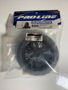 Pro-Line 1/4 Supermoto Motorcycle Rear Tire Mounted Black Wheel ProMoto MX NEW - Picture 1 of 5