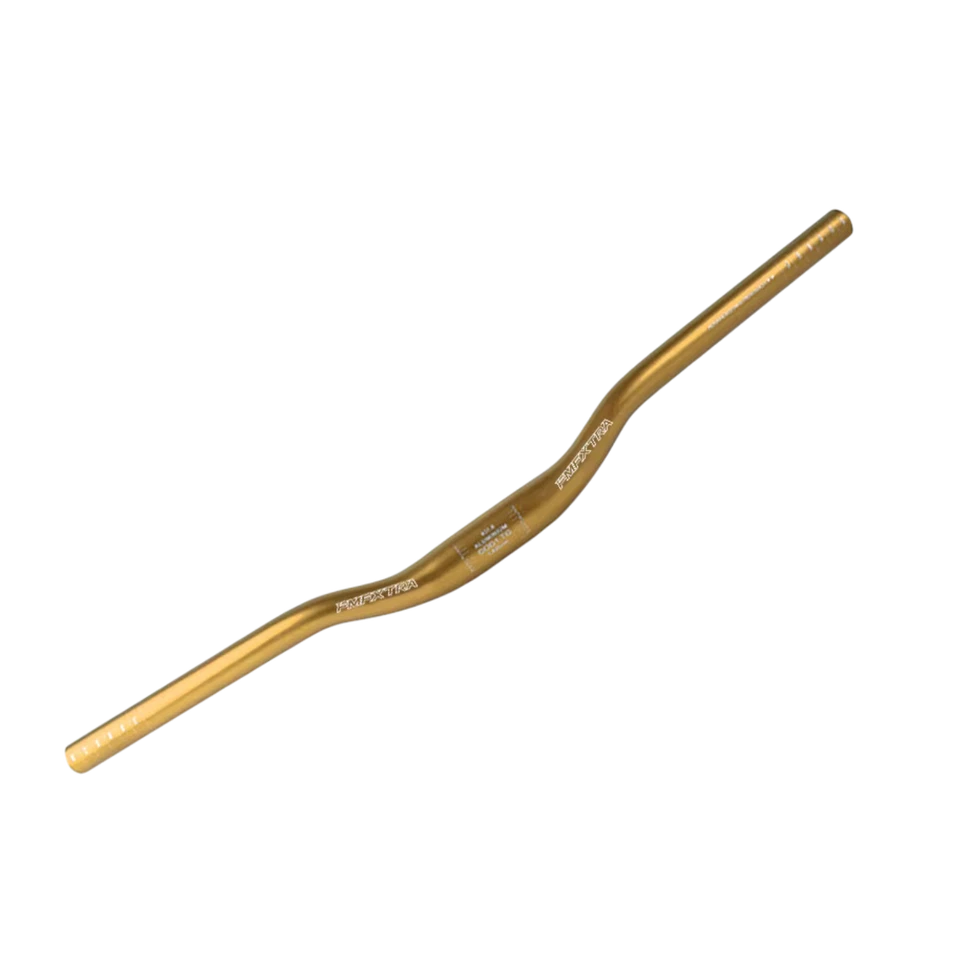 Manillar de bicicleta de aluminio 24 13/32 pulgadas Ø 1 1/4 pulgadas dorado para bicicleta de trekking MTB Foto 1 de 1