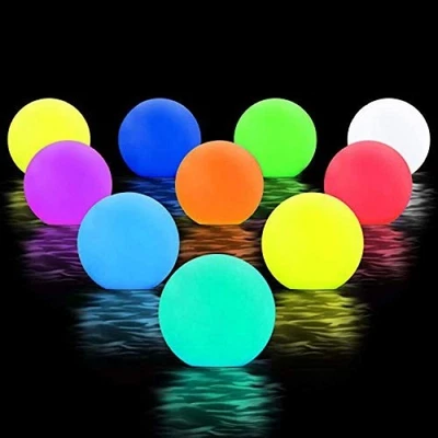 Chakev Floating Pool Lights, 16 Colors Pond LED Ball Lights 10 Pack - Image 1 of 4