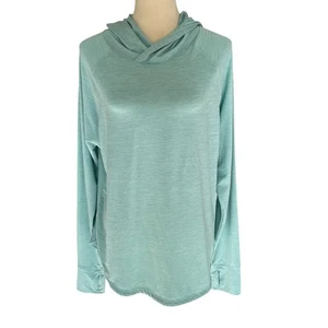 Swiss Alps Women Size L Hoodie Teal Outdoor Performance Athleisure Pullover Top - Picture 1 of 6