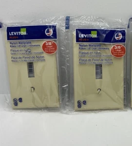 Leviton 1-Gang Unbreakable Nylon Midway Toggle Switch Wallplate Ivory 2 Pack - Picture 1 of 3