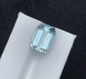8.77 Cts Natural Aquamarine Cushion Cut Loose Gemstone from Skardu Pakistan - Picture 1 of 3