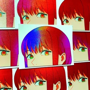 CALCOMANÍA DE COCHE MAKIMA HOLO ANIME CHICA PEEKER MOTOSIERRA HOMBRE - Imagen 1 de 1