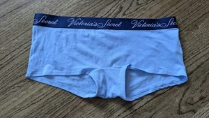 Victoria's Secret Pink Panties Blue Shorty Panty Logo Boyshort Underwear M NWT - Picture 1 of 8