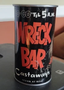 CASTAWAY'S Hotel Tiki bar GO-GO Dancers WRECK Noise Shaker Can Miami Beach FL - Picture 1 of 3