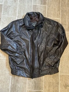 Vintage Johnny Florence Lederjacke Braun Made In Italy - Bild 1 von 5