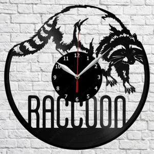 Raccoon Vinyl Record Wall Clock Home Fan Art Decor 12'' 30 cm 6654 - Picture 1 of 12
