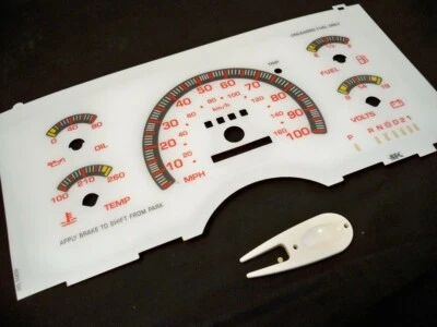 Se adapta a 93-95 GMC Safari Chevy Astro Van analógico cara blanca brillo a través de medidores rojos Foto 1 de 4