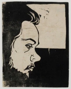 Portrait of Erich Heckel Ernst Ludwig Kirchner 1913 German Expressionist Woodcut - Picture 1 of 2