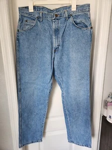 Wrangler Denim Blue Jeans Vintage Men's W36 L28 Casual Straight Leg - Picture 1 of 7