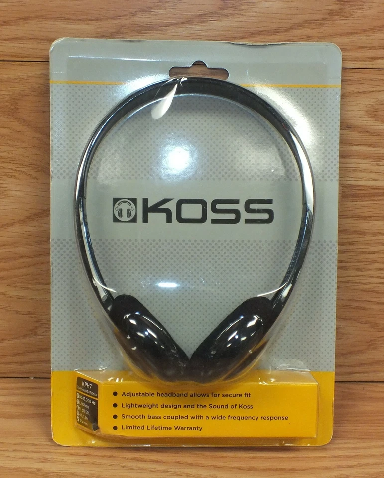 Koss KPH7K On Ear Wired Headphones - Black