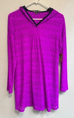 Túnica Title Nine Natación Playa Cubrir Vestido con Capucha Talla Grande Púrpura Nuevo con Etiquetas Foto 1 de 4