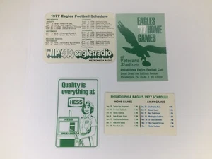 VTG Philadelphia Eagles Pocket Schedule Lot (4) 1977 Hess WIP 610 Radio Pabst - Picture 1 of 6