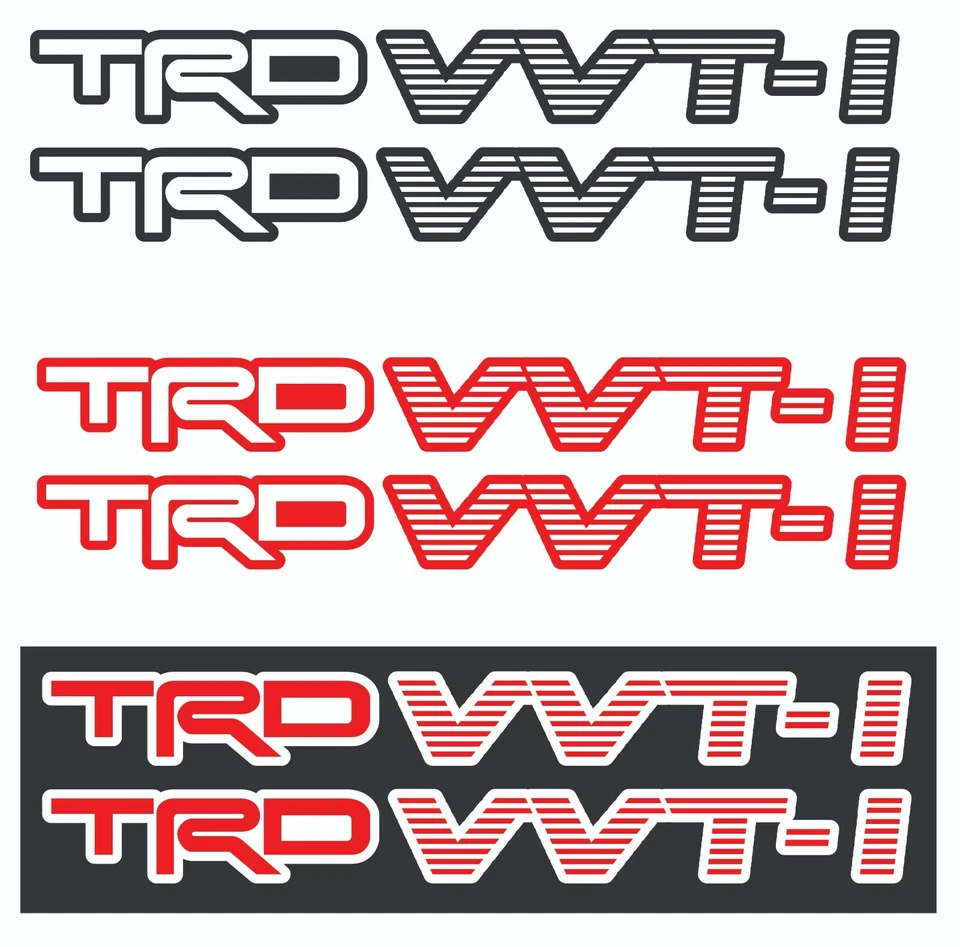 TRD VVTI with Background Color vinyl Sticker Decals - VVTI TRD - SET of 2 - Image 1 of 1
