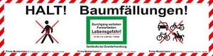 3 Absperrbanner für Forst, Holzrücker, Baumfällung, Waldarbeit + Diebstahlschutz - Bild 1 von 2