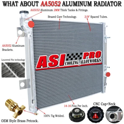 Radiador de aluminio 4 filas apto para Toyota 4 Runner SR5/Lexus GX470 2003-2009 2005 4,7 L. Foto 1 de 4