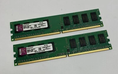 2GB Kit (2 x 1GB) Kingston KVR667D2N5/1G PC2-5300U DDR2 Computer Memory RAM - Image 1 of 4