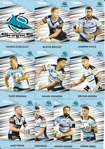 2020 Nrl Traders Base Team Set (10 Cards) SHARKS - Picture 1 of 3