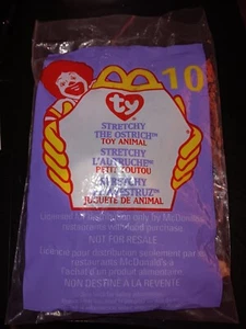 TY Teenie Beanie Baby McDonald's Stretchy the Ostrich Rare w/ errors NEW SEALED - Picture 1 of 2