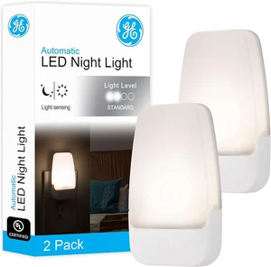 LED Night Light, Plug-In, Dusk to Dawn Sensor, Warm White, Ambient Lighting, Ide - Picture 1 of 12