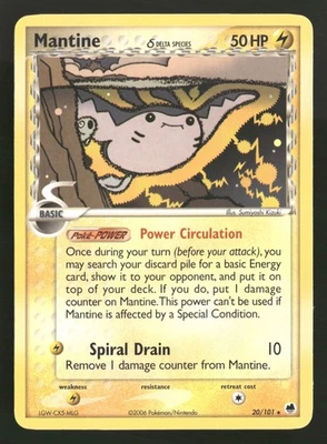 Mantine - 20/101 - Raro - EX Dragon Frontiers - Tarjeta Pokémon - LP Foto 1 de 2
