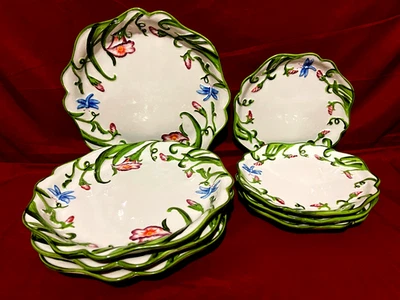 Temptations By Tara Dragonfly Dinner & Salad Plates (8 Piece Set) Of 4 Each - Image 1 of 2