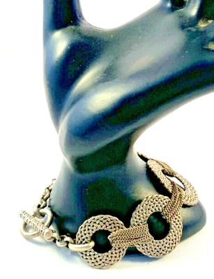 Pulsera Vintage Kenneth Cole Reacción Círculos Graduados Cadenas Tono Plata  Foto 1 de 4