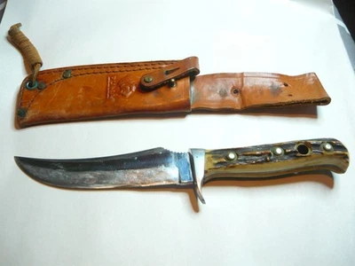 PUMA SKINNER Hunting Knife Germany Rare 6393 , Sambar Stag, Orig Sheath 1972 - Image 1 of 4