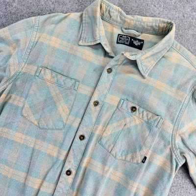 Camisa de franela Nike para hombre M verde gris a cuadros con botones bolsillos occidentales en el pecho M Foto 1 de 4